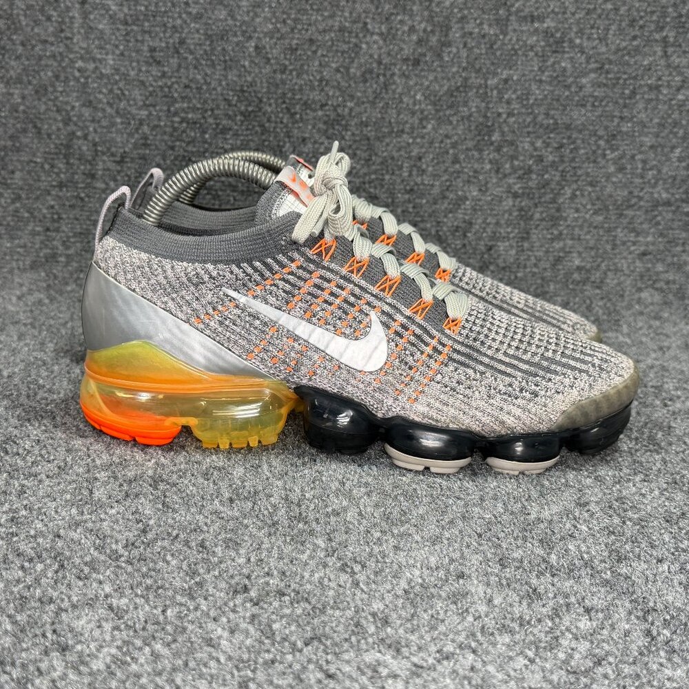 Nike Air VaporMax Flyknit‎ 3 Running Shoes Men's 8.5 Atmosphere Grey Orange Run